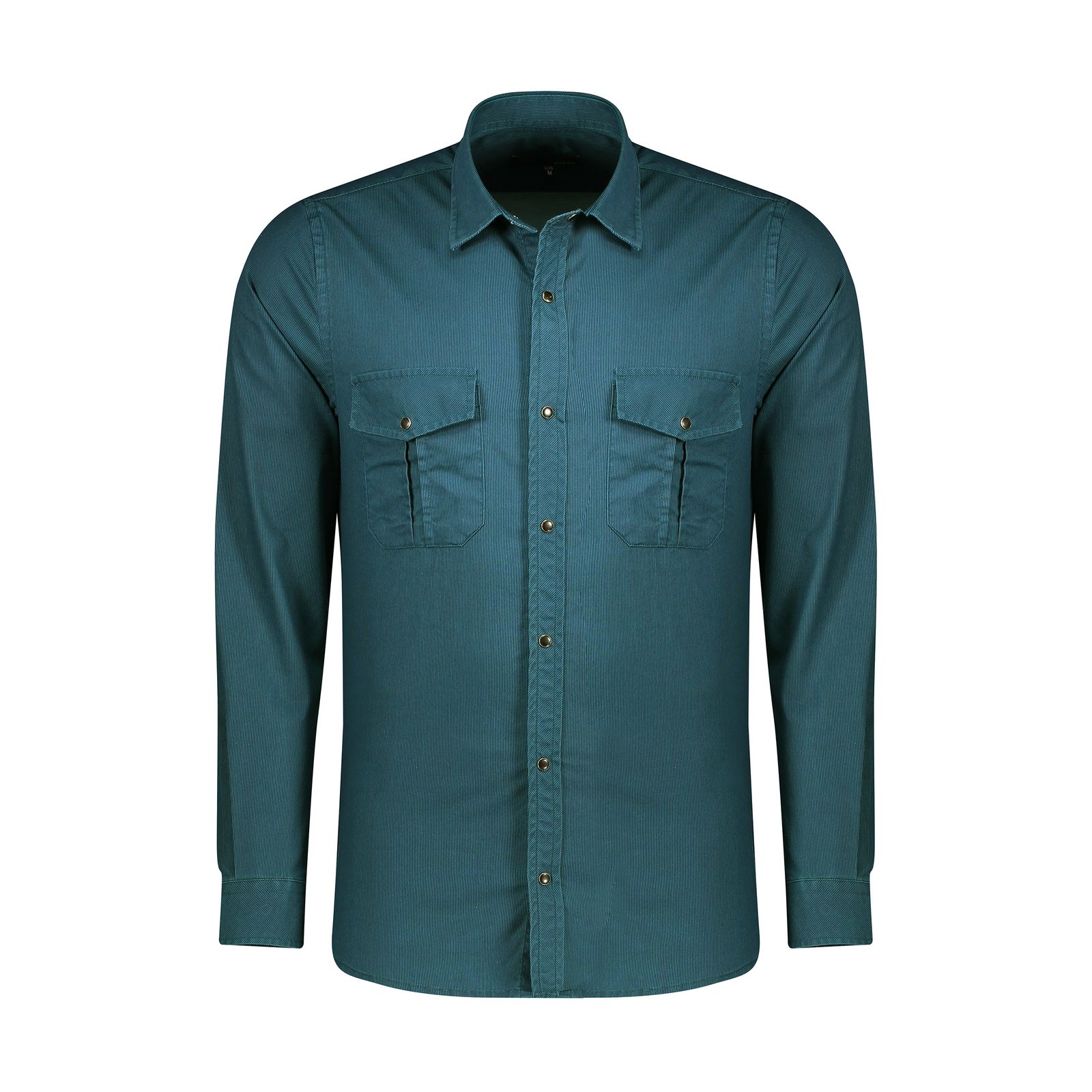 پیراهن آستین بلند مردانه پاتن جامه مدل 102721010222626 رنگ سبز آبی  -  - 1