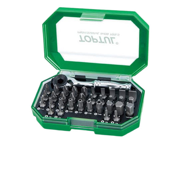 پیچ‌گوشتی و بیت تاپ تول مدل GACW3504S با دسته جغجغه مینی 1/4 مجموعه 35 عددی 