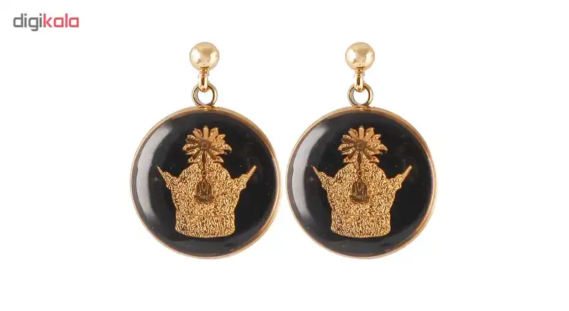 گوشواره طلا گالری الون طرح تاج کد 198302