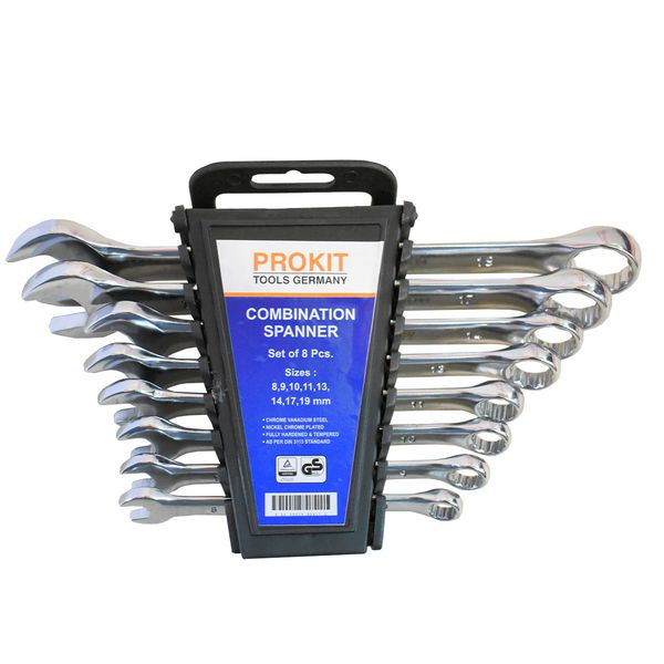 مجموعه 8 عددی آچار یکسر تخت یکسر رینگی پروکیت مدل Combination spanner مجموعه 8 عددی آچار یکسر تخت یکسر رینگی پروکیت مدل Combination spanner