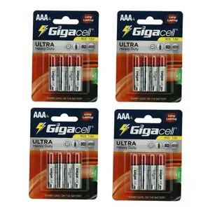 باتری نیم قلمی گیگاسل مدل Ultra Heavy Duty R03 بسته 16 عدد