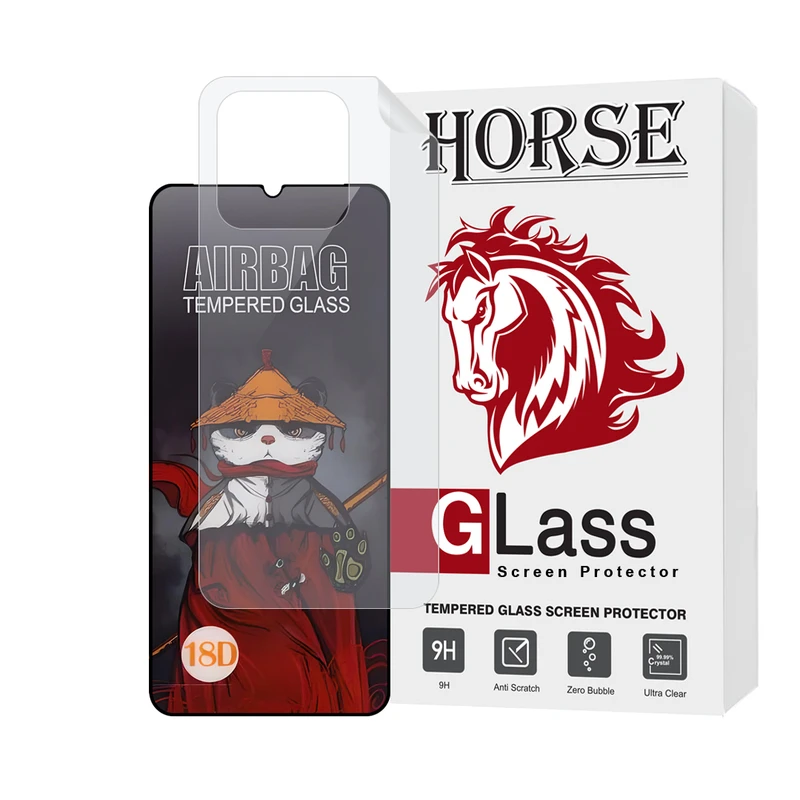 محافظ صفحه نمایش هورس مدل AIRNABKHO مناسب برای گوشی موبایل شیائومی Redmi 10C / 10 Power / Poco C40 به همراه محافظ پشت گوشی