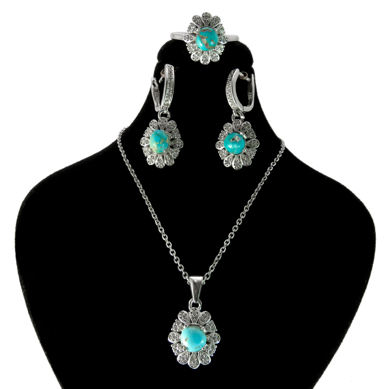 نیم ست نقره زنانه کد AV038-2 نیم ست نقره زنانه کد AV038-2