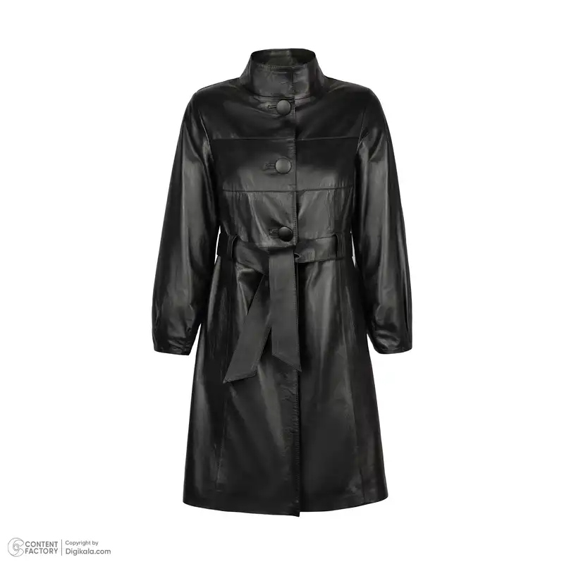 کت چرم زنانه چرم مشهد مدل b0482-001 رنگ مشکی