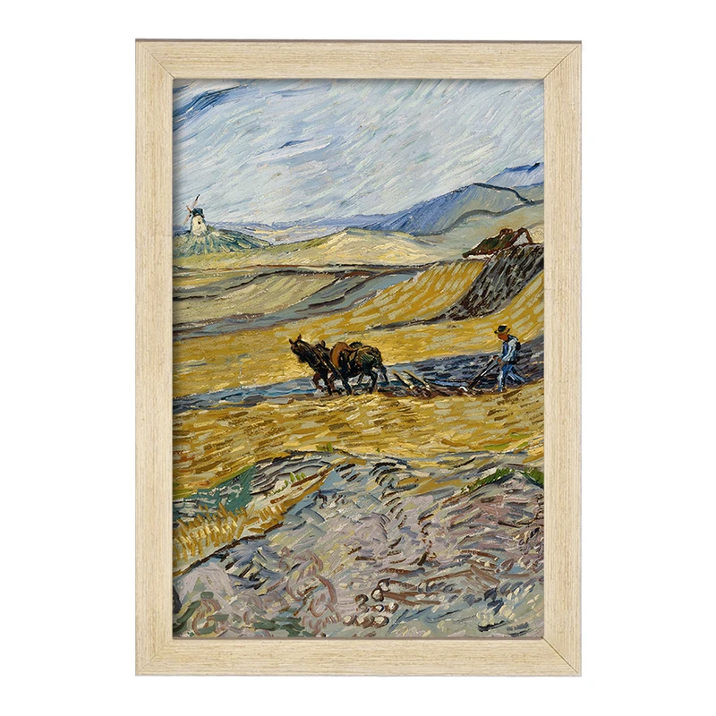 تابلو خندالو مدل شخم زدن مزرعه ونسان ونگوگ (Van Gogh) کد 36789