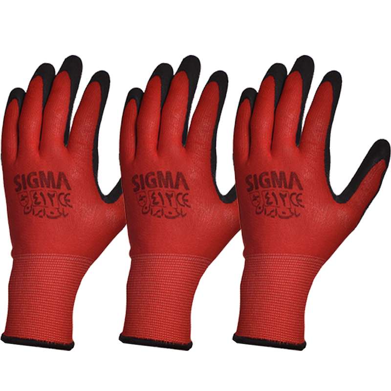 دستکش ایمنی سیگما کد 412 بسته 3 جفتی دستکش ایمنی سیگما کد 412 بسته 3 جفتی
