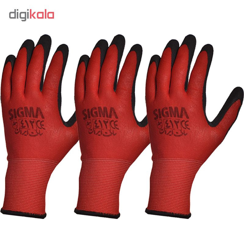 دستکش ایمنی سیگما کد 412 بسته 3 جفتی دستکش ایمنی سیگما کد 412 بسته 3 جفتی
