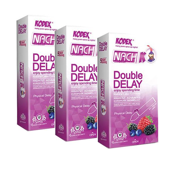 کاندوم تاخیری دوبل ناچ کدکس مدل Double Delay سه بسته 10 عددی -  - 1