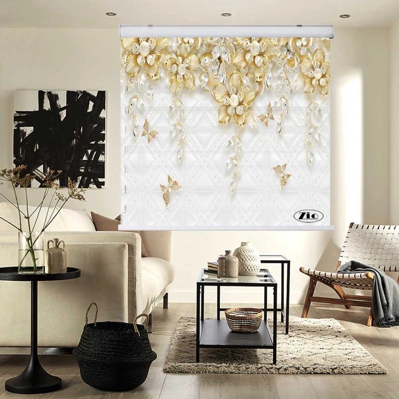 پرده زبرا زیو کد 3D1222 سایز 150x150 سانتی متر