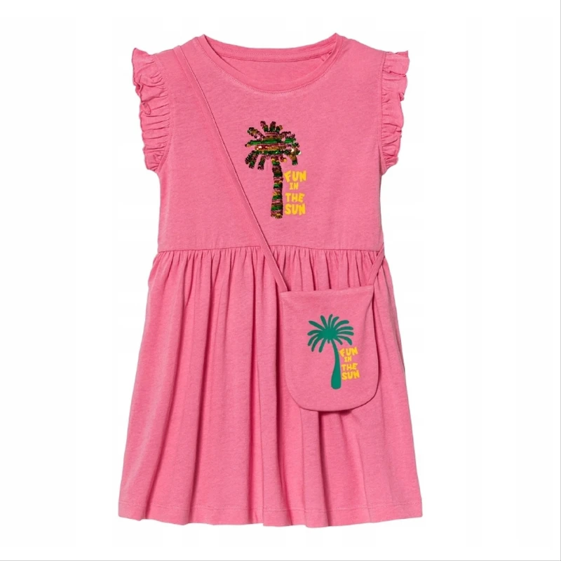 پیراهن بدون آستین یقه گرد دخترانه لوپیلو مدل فان پولکی 2026 به همراه کیف