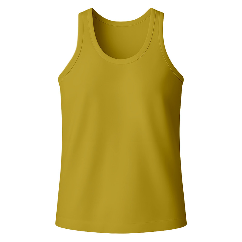 زیرپوش رکابی یقه گرد مردانه نیکتاش مدل نخ پنبه رنگ خردلی