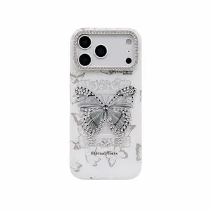 Fashion Case Butterfly Design Phone Case with Rhinestones