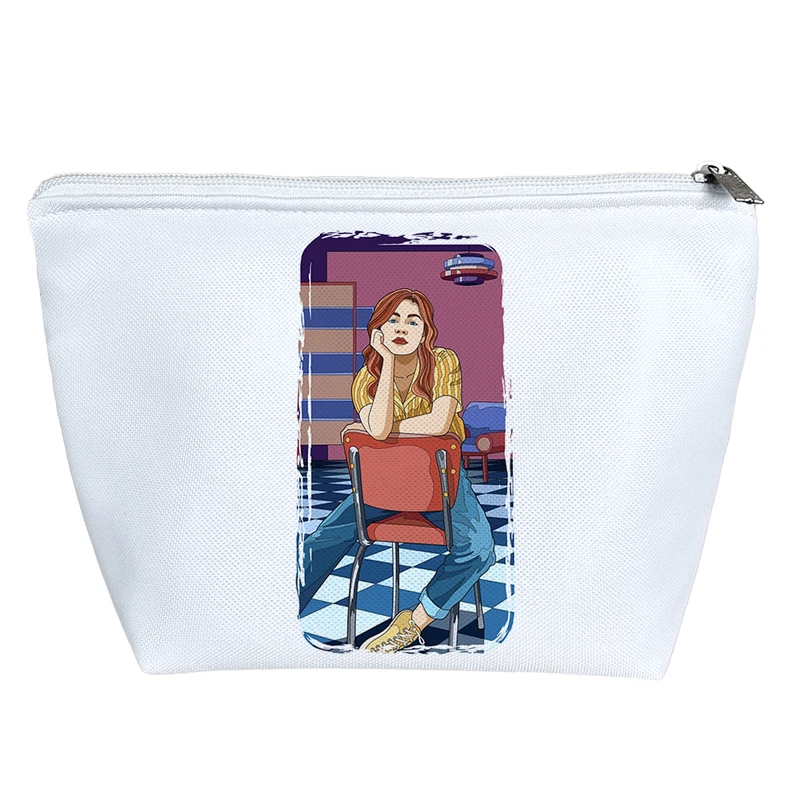 کیف لوازم آرایش دخترانه خندالو مدل دختری در کافه کد 5660