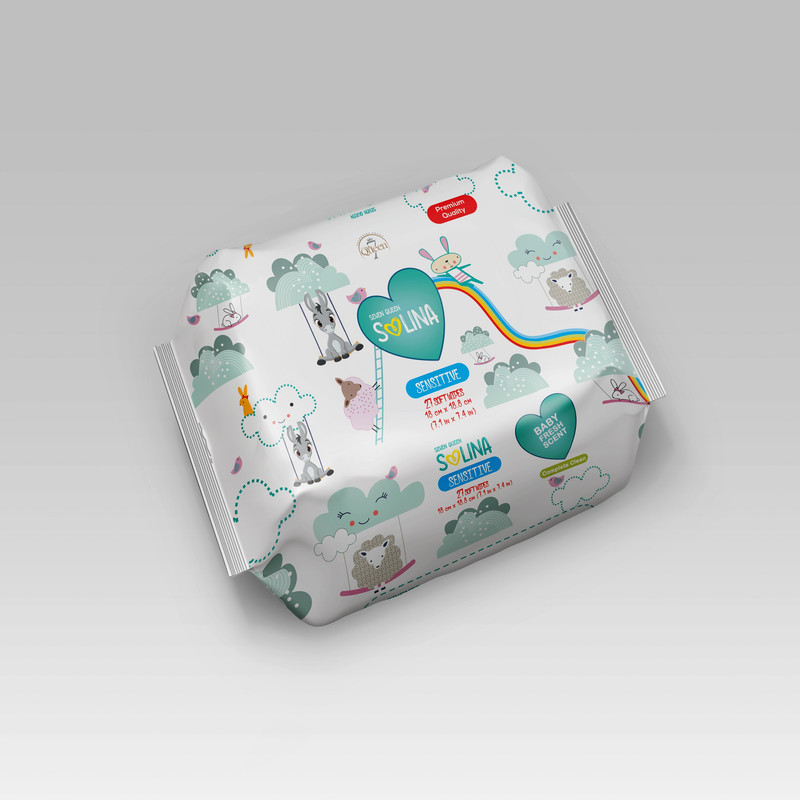 دستمال مرطوب کودک سون کوئین مدل Premium quality بسته 27 عددی