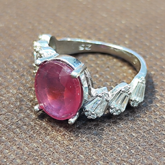 انگشتر نقره زنانه مدل سنگ یاقوت آفریقایی کد 5005