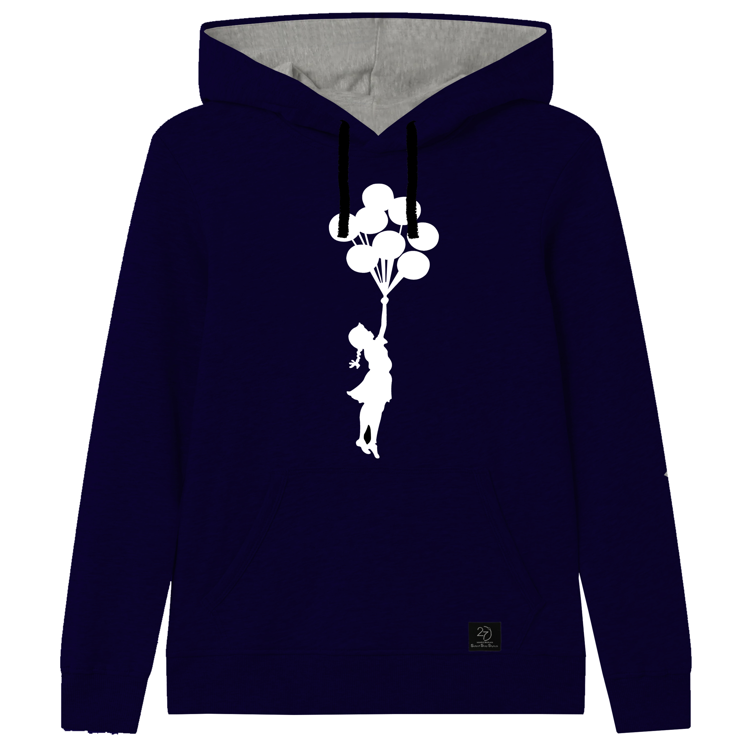 هودی دخترانه 27 مدل بادکنک کد F30 رنگ سرمه ای 