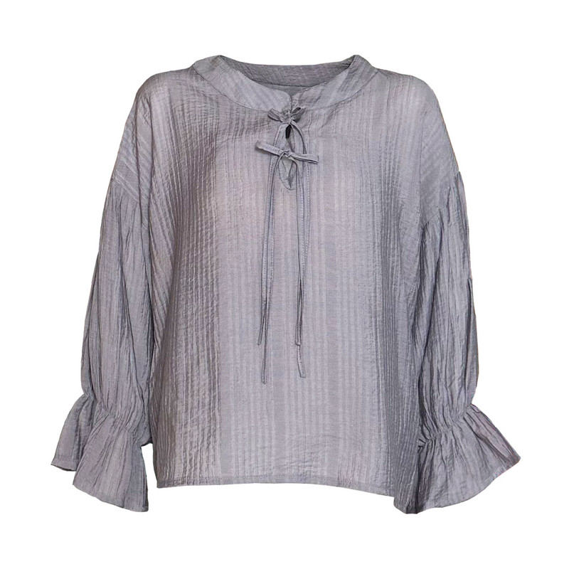 شومیز آستین بلند یقه گرد زنانه مدل 6085