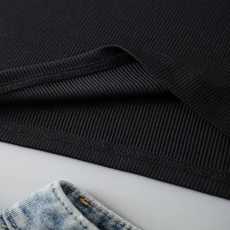 شلوار زنانه کژین دوخت مدل کبریتی چاک دار رنگ مشکی