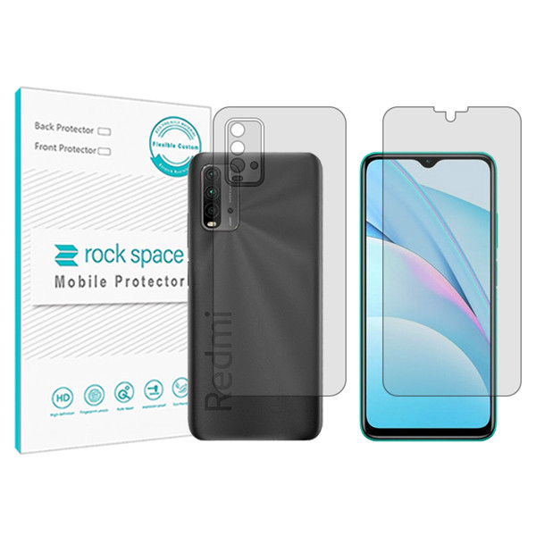 محافظ صفحه نمایش شفاف راک اسپیس مدل HyGEL مناسب برای گوشی موبایل  شیائومی Redmi 9T  به همراه محافظ پشت