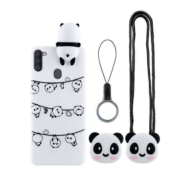 کاور دکین مدل Armon طرح Panda مناسب برای گوشی موبایل سامسونگ Galaxy A11 به همراه بند و آویز و پایه نگهدارنده
