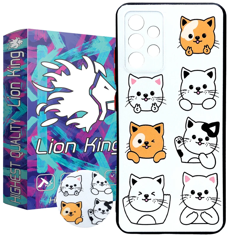 کاور لاین کینگ مدل PISHIHA uv مناسب برای گوشی موبایل سامسونگ Galaxy A32 4G به همراه پاپ سوکت