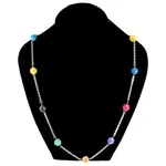 گردنبند مانچو طرح عقیق رنگی مدل sf575n