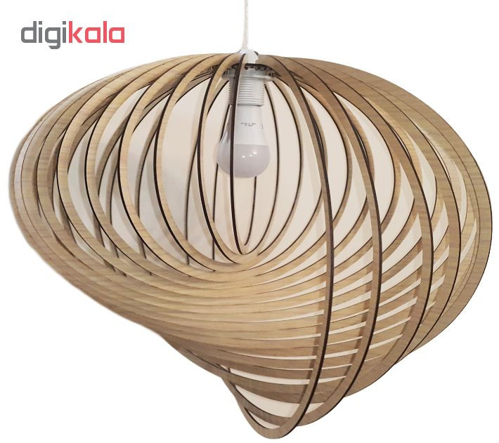 لوستر چوبی لوکس طلائی مدل Ellipse