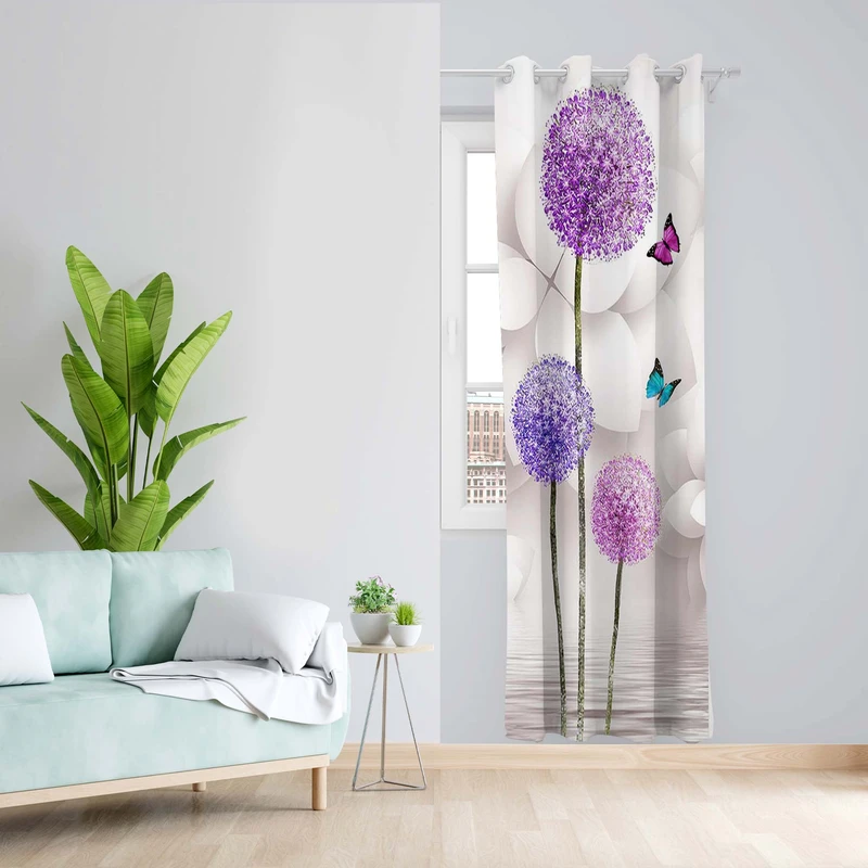 پرده طرح قاصدک مدل مخمل پانچی کد 4980 z سایز 140x200 سانتی متر