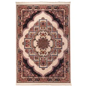 گبه ماشینی دنیای فرش کد 546K زمینه کرم