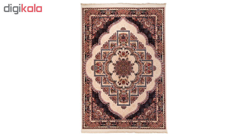 گبه ماشینی دنیای فرش کد 546K زمینه کرم