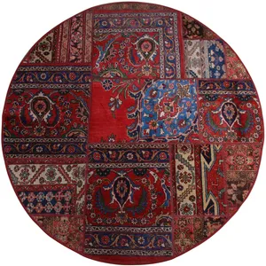 کلاژ فرش قطر یک و نیم متری فرش هریس کد 101031