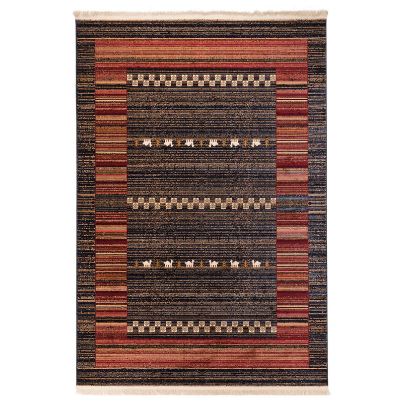 گبه ماشینی دنیای فرش کد 549B زمینه آبی کاربنی گبه ماشینی دنیای فرش کد 549B زمینه آبی کاربنی