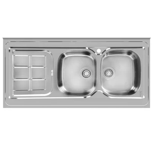 سینک ظرفشویی استیل روکار دو لگنه اخوان مدل 148