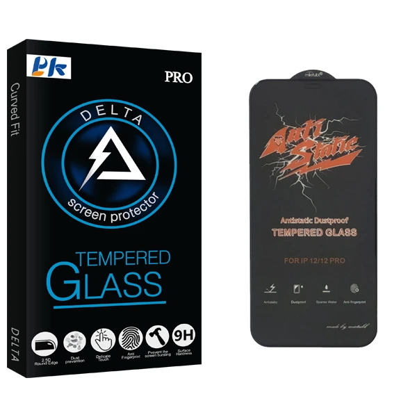 محافظ صفحه نمایش پی کی مدل Delta Glass ANTI-STATIC مناسب برای گوشی موبایل اپل iPhone 12 \ 12 pro