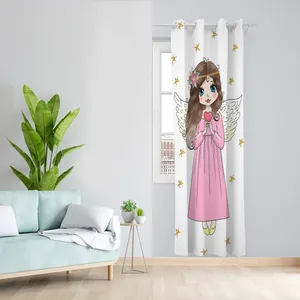 پرده مدل اتاق کودک مخمل پانچی طرح دخترانه کد m 4798a سایز 140x280 سانتی متر