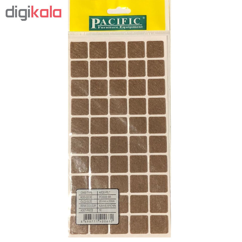 پد پایه مبل و صندلی نمدی مدل 003 مربع2*2 سانتی پشت چسب دار بسته 50 عددی