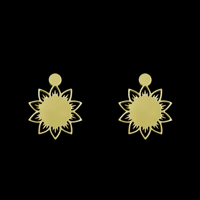 گوشواره طلا 18 عیار زنانه مدوپد مدل گل کد GA1-12802