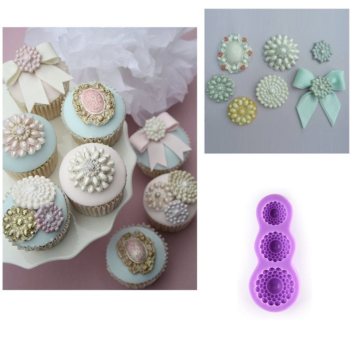 سیلیکون قالب گیری به گز مدل نگین 3 تایی