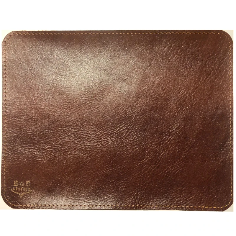 ماوس پد چرم طبیعی دست دوز لاکچری مدل N100 قهوه ای B&S Leather