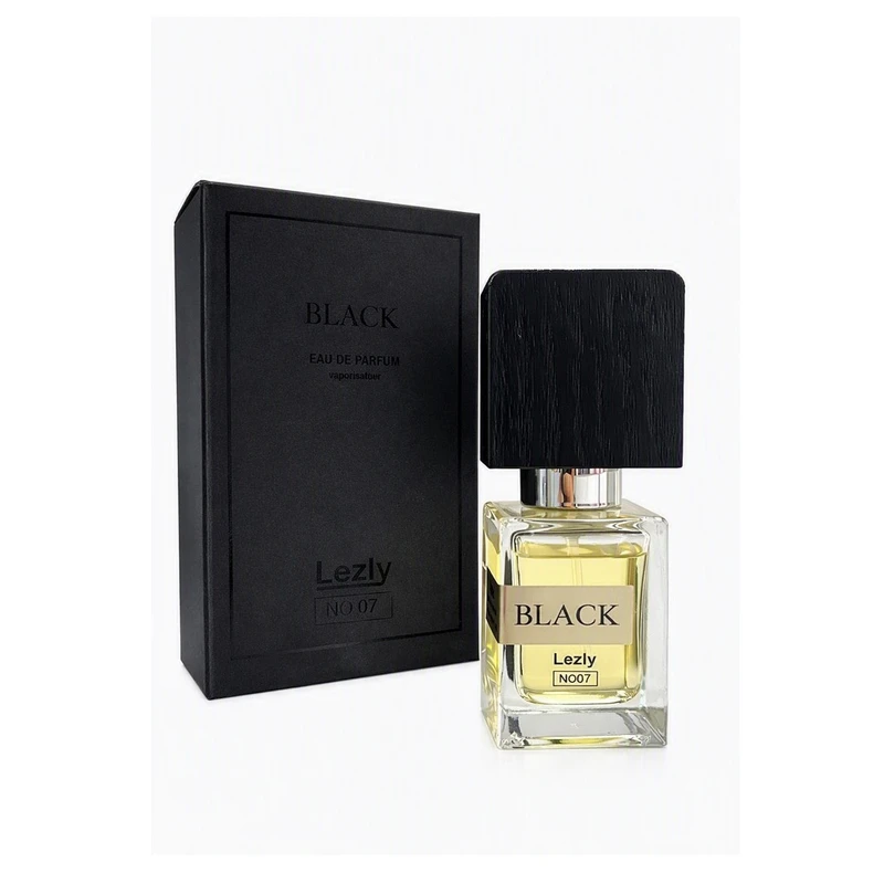 عطر جیبی مردانه لزلی مدل BLACK حجم 25 میلی‌لیتر، با گروه بویایی چوبی و گیاهان معطر، ساختار رایحه تلخ، ماندگاری و پخش بوی قوی، مناسب فصل زمستان