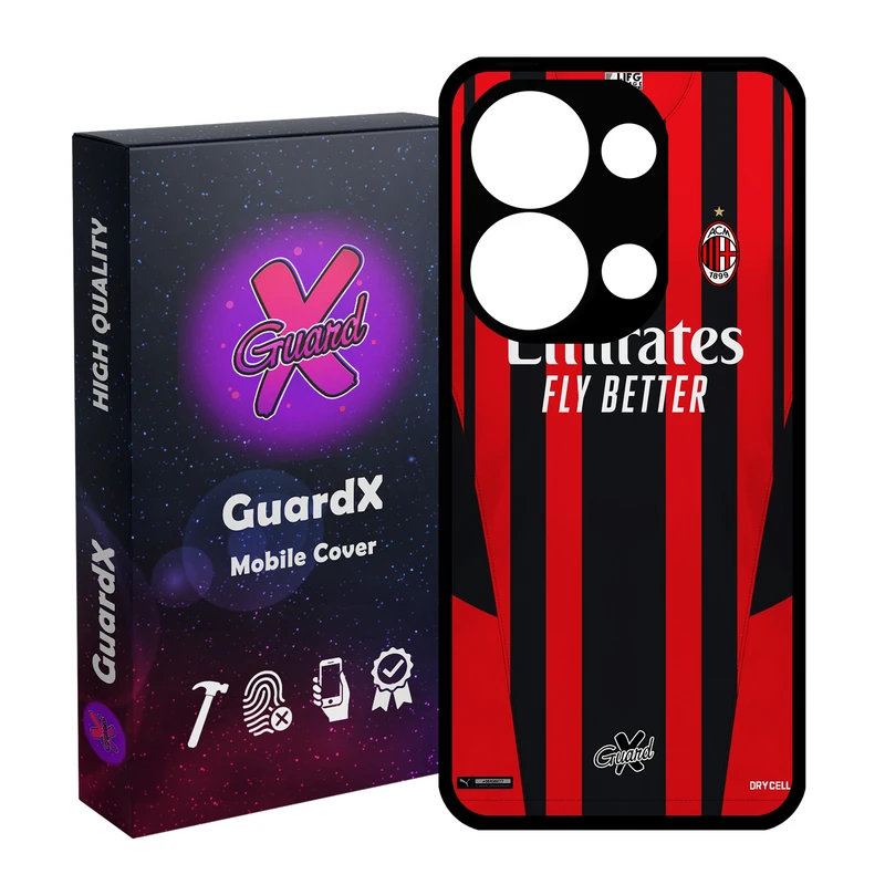کاور گارد ایکس طرح AC Milan مدل Glass10399 مناسب برای گوشی موبایل شیائومی Redmi Note 13 Pro 4G / Poco M6 Pro 4G