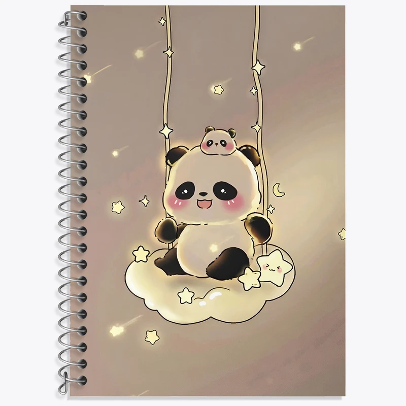 دفتر زبان 50 برگ خندالو مدل سه خط طرح پاندا کیوت کد N4108