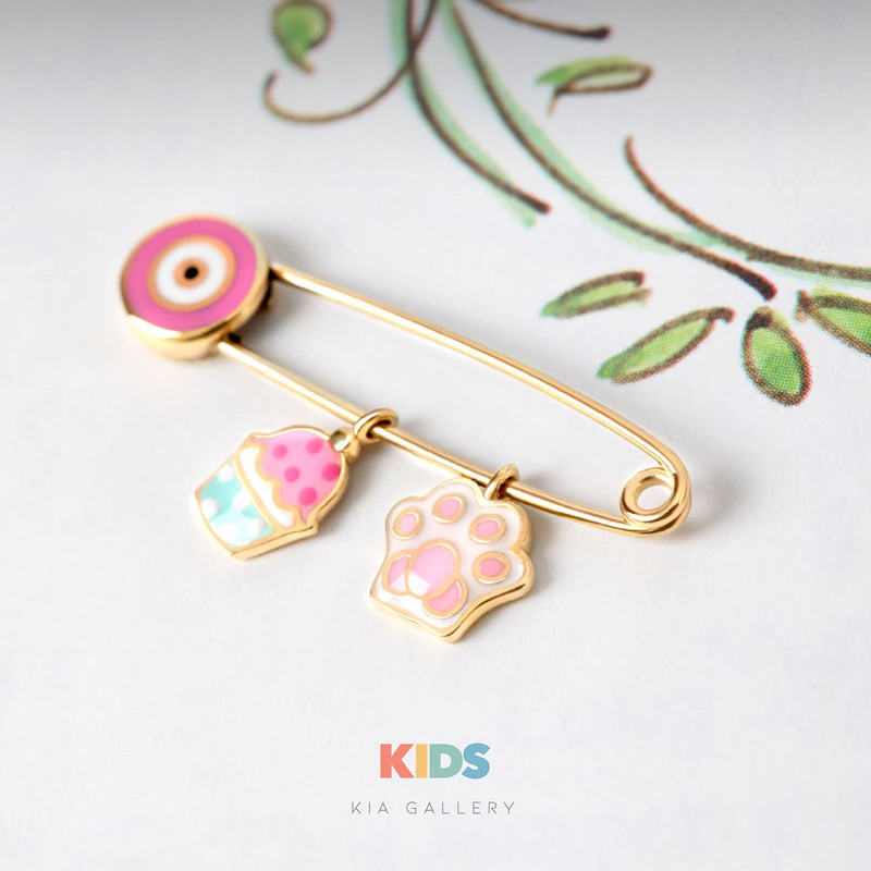 سنجاق سینه طلا 18 عیار دخترانه کیا گالری مدل KN001-1 سنجاق سینه طلا 18 عیار دخترانه کیا گالری مدل KN001-1