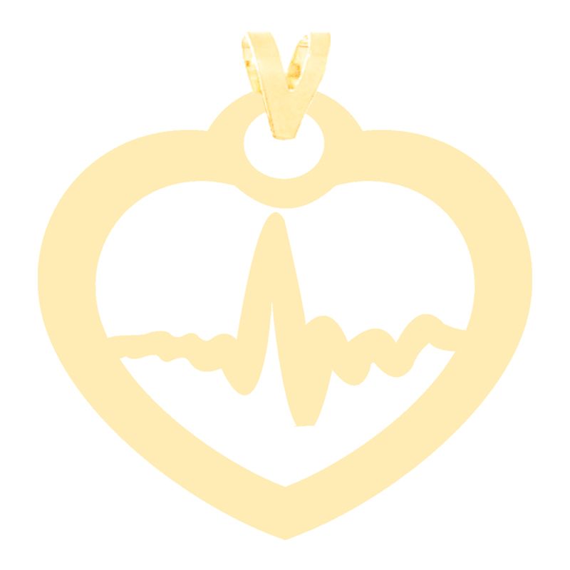 آویز گردنبند طلا 18 عیار زنانه کرابو طرح ضربان قلب مدل Kr3144 -  - 1