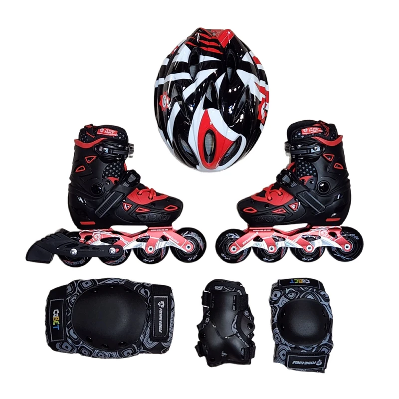 اسکیت کفشی فلاینگ ایکل مدل S9 27-31 به همراه کلاه و ست ایمنی