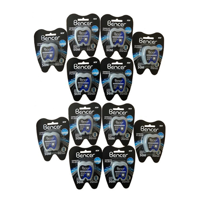 نخ دندان بنسر مدل Charcoal بسته 12 عددی