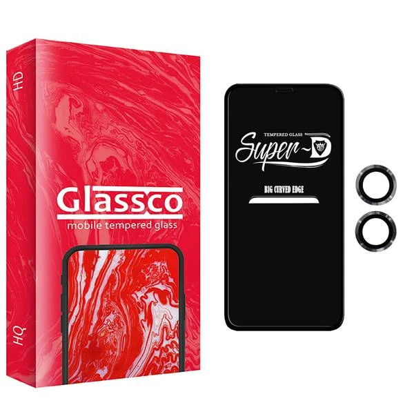 محافظ صفحه نمایش گلس کو مدل CGo1 SuperD مناسب برای گوشی موبایل اپل iPhone 12  به همراه محافظ لنز گوشی