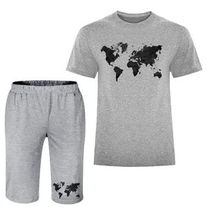 ست تی شرت آستین کوتاه و شلوارک مردانه مدل کره زمین کد A85 رنگ
طوسی