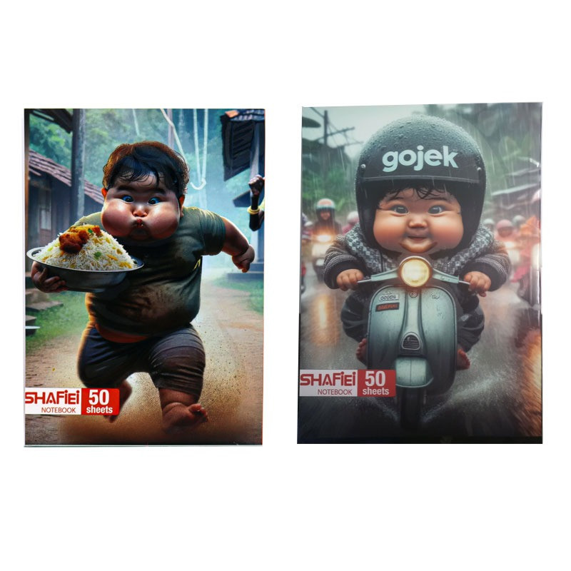 دفتر مشق 50 برگ شفیعی طرح فانتزی کودک کد 1 مجموعه 2 عددی