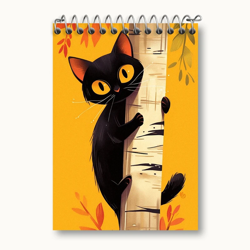 دفتر یادداشت 50 برگ خندالو طرح گربه سیاه بامزه کد N1868